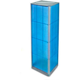 Global Approved 700405-BLU Four-Sided Pegboard Spinning Floor Display 16