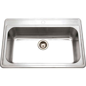 Houzer® PGS-3122-1-1 Drop In Stainless Steel 1-Hole Large Single Bowl Sink PGS-3122-1-1