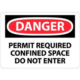 NMC D360RB OSHA Sign Danger Permit Required Confined Space Do Not Enter 10