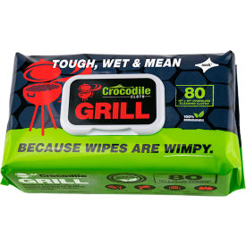 Crocodile Cloth® 100 Plant-Based Cloth Grill Cleaning Cloth Wipes 80 Wipes/Pack 6600-080 - Pkg Qty 8