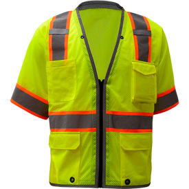 GSS Safety 2701 Class 3 Heavy Duty Safety Vest Lime M 2701-M