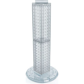 Global Approved 700227-CLR Four Sided Pegboard Tower Display W/ Revolving 9