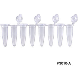 MTC Bio PureAmp 8 Strips QPCR Tube with Attached Individual Flat Cap 0.2 ml 120 Pack P3010-A