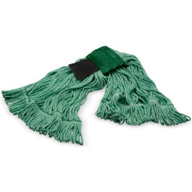 Carlisle® Looped End Mop w/ Scrubber & Green Band Medium Green 369418S09 - Pkg Qty 12