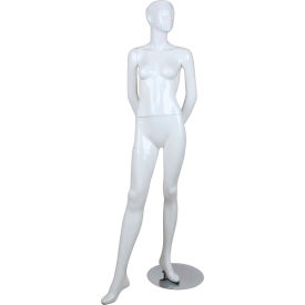 Female Mannequin - Hands Behind the Back Right Leg in the Front - Gloss Finish White BELLA4