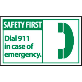 Graphic Machine Labels - Safety First Dial 911 In Case Of Emergency SGA1AP