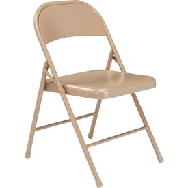 Interion® Folding Chair Steel Beige 501BG324 - Pkg Qty 4