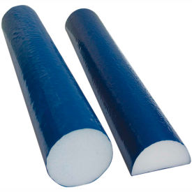 CanDo® White PE Foam Roller with Blue TufCoat® Half-Round 4