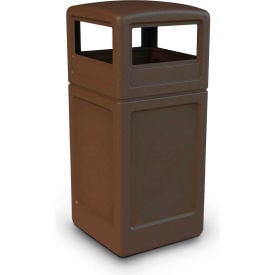 PolyTec™ Square Waste Container with Dome Lid Brown 42-Gallon 73293799