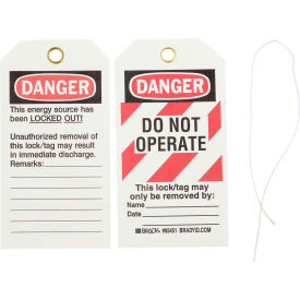 Brady® 65451 Lockout Tag- Danger Do Not Operate 2 Sided Cardstock 25/Pack 65451