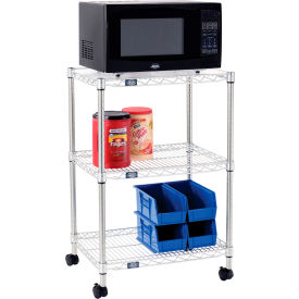 Nexel® Poly-Z-Brite® 3 Tier Single Station Wire Microwave Cart 24