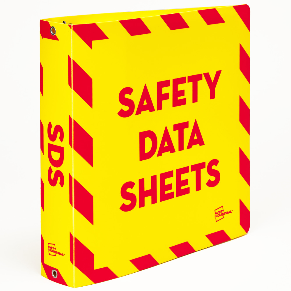 Avery UltraDuty SDS Binder With Chain, 1-1/2in Slant Ring, Holds 375 Sheets, Yellow/Red MPN:77711