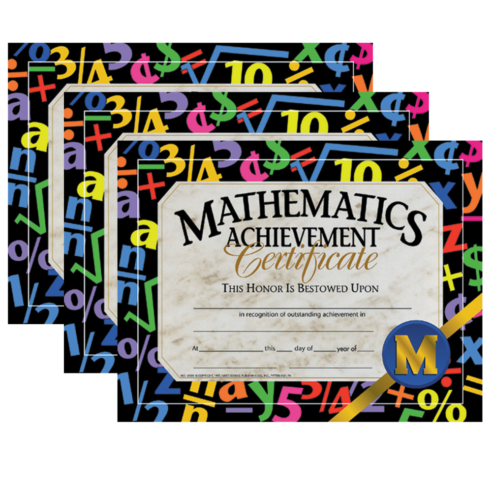 Hayes Certificates, 8-1/2in x 11in, Mathematics Achievement, 30 Certificates Per Pack, Set Of 3 Packs, HVA5813 MPN:H-VA581-3