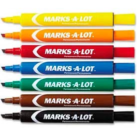 Avery® Marks-A-Lot Permanent Marker Large Chisel Tip Assorted Ink 12/Set 24800