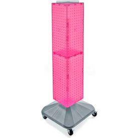 Global Approved 703388-PNK 4-Sided Interlocking Pegboard Display W/ Wheels 8