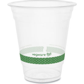 Vegware™ 96-Series Compostable Cold Cups 12 oz. Capacity Clear/Green 1000/Carton R360Y-G
