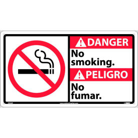 NMC™ Bilingual Plastic Sign Danger No Smoking 18