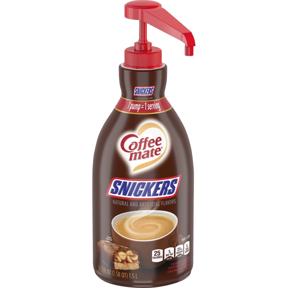 Coffee mate Snickers Flavored Liquid Creamer Pump Bottle - Snicker Flavor - 50.72 fl oz (1.50 L)Bottle - 1 Each MPN:NES97955