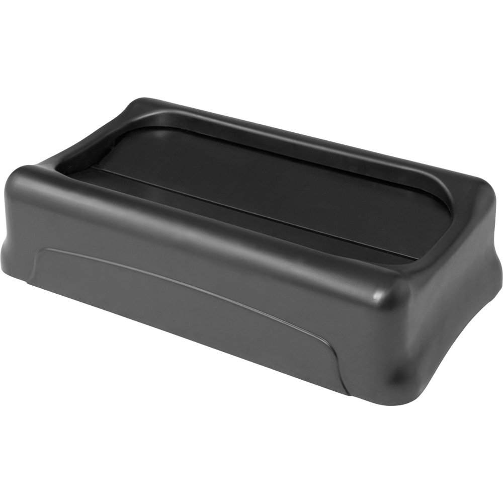 Rubbermaid Commercial Slim Jim Container Swing Lid - Rectangular - Plastic - Black - 4 / Carton MPN:267360BKCT