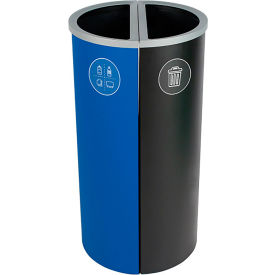 Busch Systems Spectrum Ellipse Slim Double Recycling Station For Recyclables 16 Gal Cap Blue/Black 101174