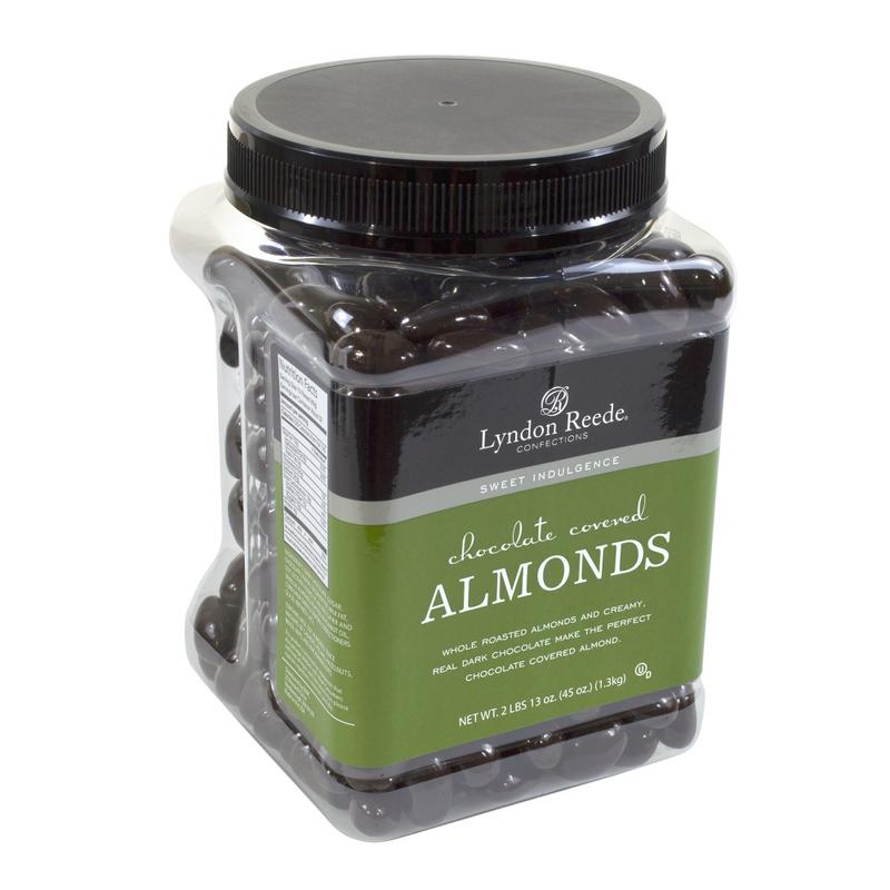Lyndon Reede Dark Chocolate-Covered Almonds, 45-Oz Tub MPN:209-00312