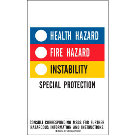Brady® 121453 Hazardous Materials Identification Guide Color Bar Labels 10/PKG 3