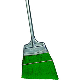 Milwaukee Dustless Upright Angled Broom Green Flagged Polypropylene with Steel Handle 437233 - Pkg Qty 12
