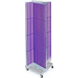 Global Approved 700422-PUR Pinwheel Pegboard Display W/Wheel RB 16