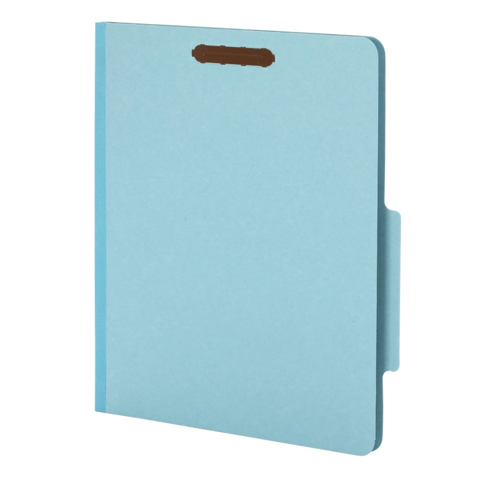 Pendaflex Pressboard Classification File Folders With Fasteners, 8 1/2in x 11in, Letter Size, 60% Recycled, Blue, Box Of 10 MPN:24130