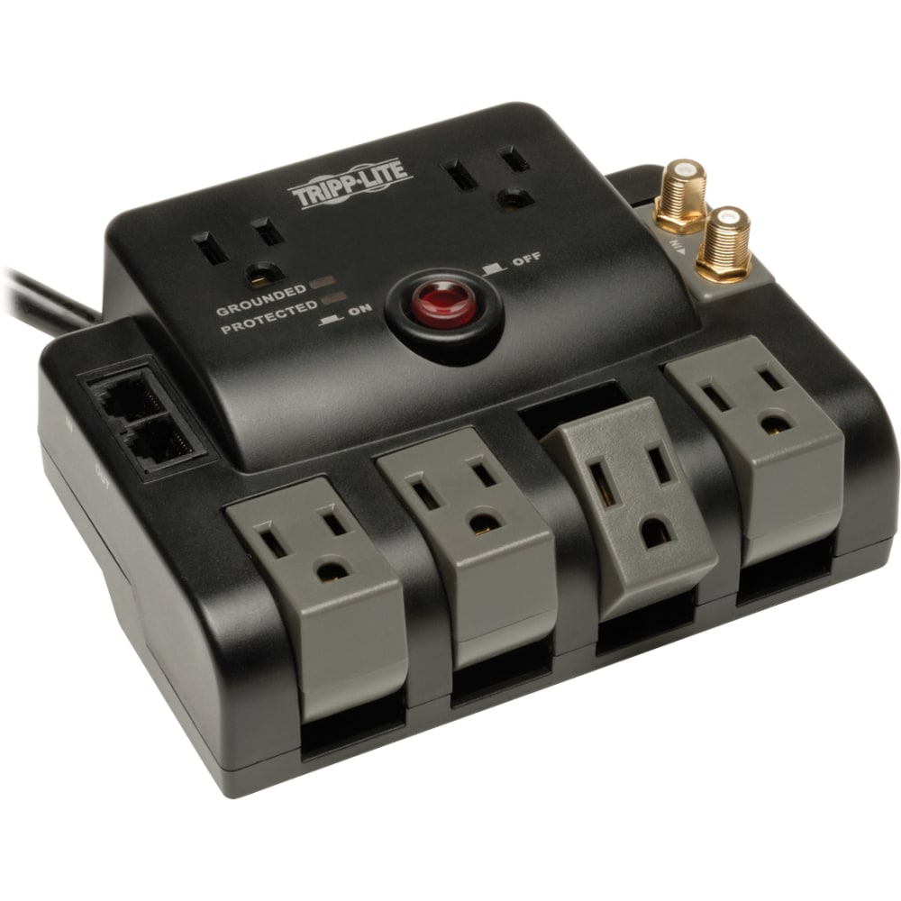 Eaton Tripp Lite Series Protect It! 6-Outlet Surge Protector, 1440 Joules, Black, TLP606RNET MPN:TLP606RNET
