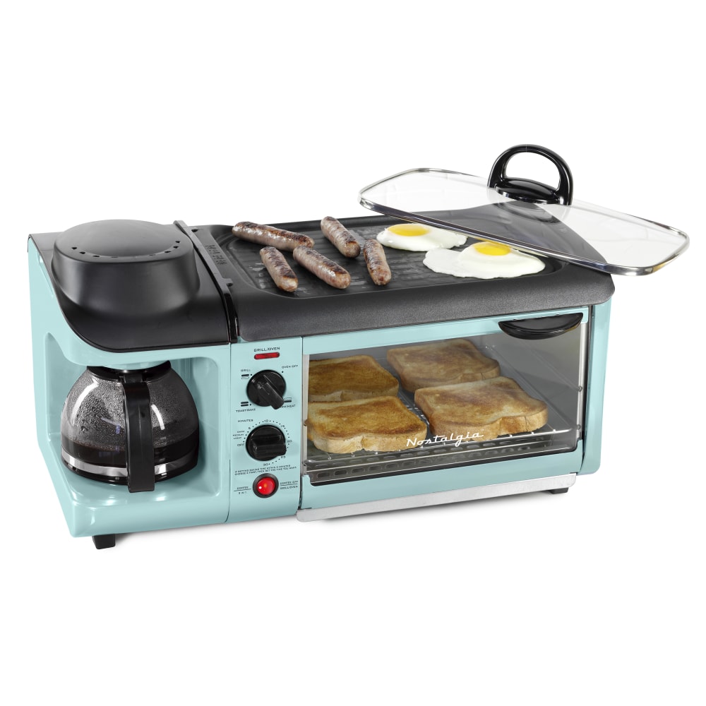 Nostalgia Electrics Retro 3-in-1 Family-Size Breakfast Station, Aqua MPN:BST3AQ