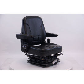 Concentric™ Heavy Duty Seat with Arm Rests Headrest & Low Profile Suspension Vinyl Black 385000BK