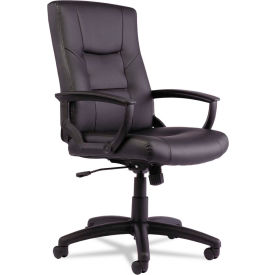 Alera® Executive Leather Chair with Swivel - High Back - Black - YR Series 10991-01G