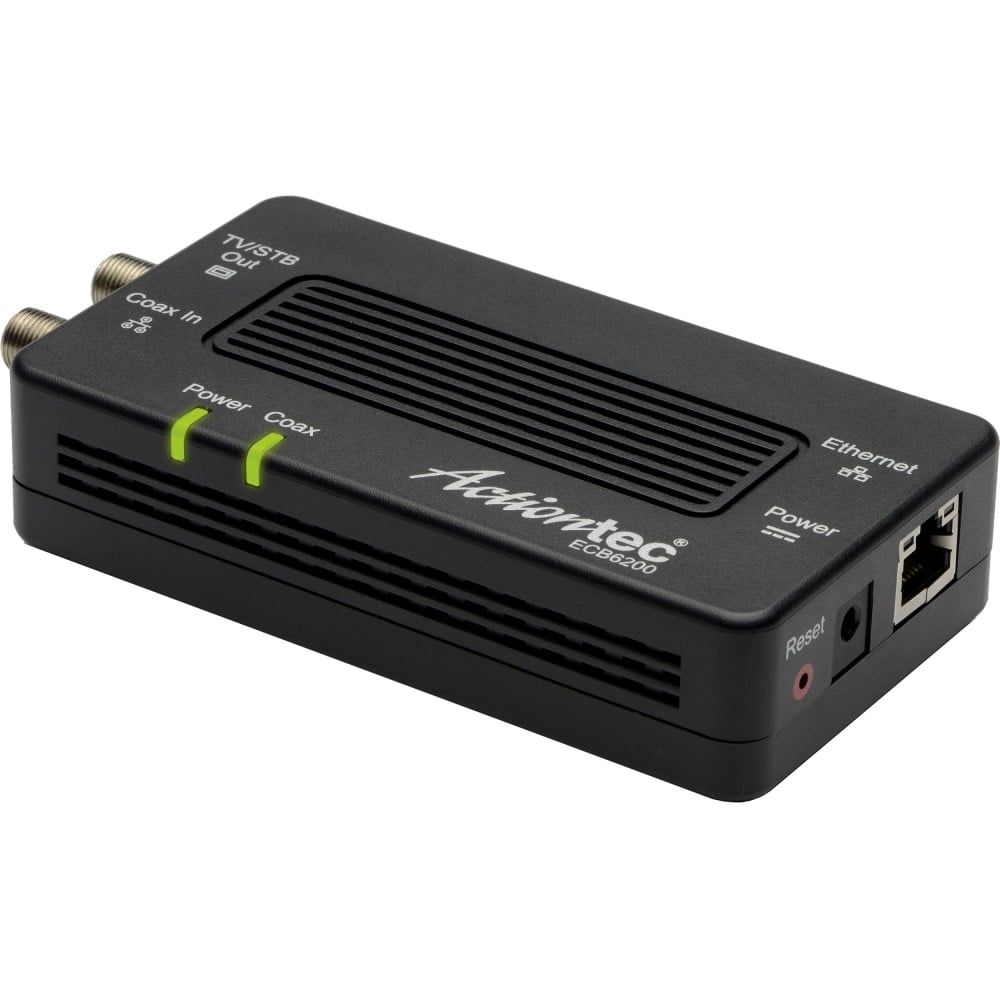 Actiontec Bonded MoCA 2.0 Network Adapter ECB6200, Media converter, GigE, MoCA 2.0, 10Base-T, 100Base-TX, 1000Base-T, F connector / RJ-45, ECB6200S02 MPN:ECB6200S02