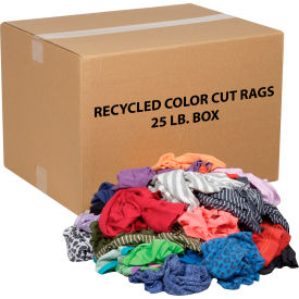 GoVets™ Recycled Mixed Color Cut Rags 25 Lb. Box 225670