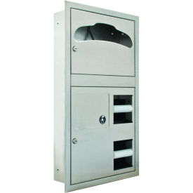 Bradley Corporation Recessed Toilet Paper/Seat Covers Dispenser 250 Seat Covers - 5912-000000 5912-000000