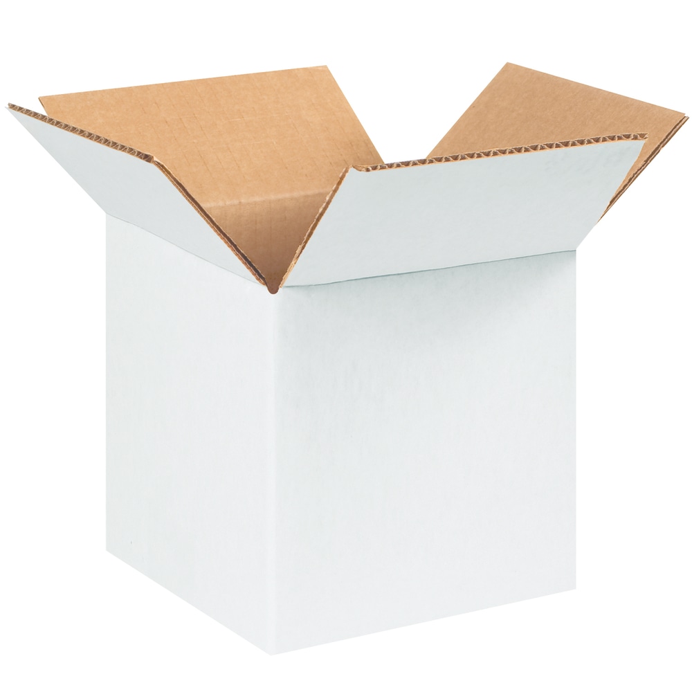 Partners Brand White Corrugated Boxes, 6in x 6in x 6in, Pack Of 25 MPN:666W