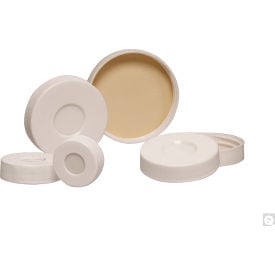 Qorpak® 28-400 White Polypropylene Hole Cap with Bonded PTFE/Silicone Septa 120PK CAP-06680