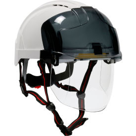 Evo Vista Ascend Industrial Safety Helmet Type I Vented ABS Shell Integrated Faceshield White 280-EVSV-CH-01W