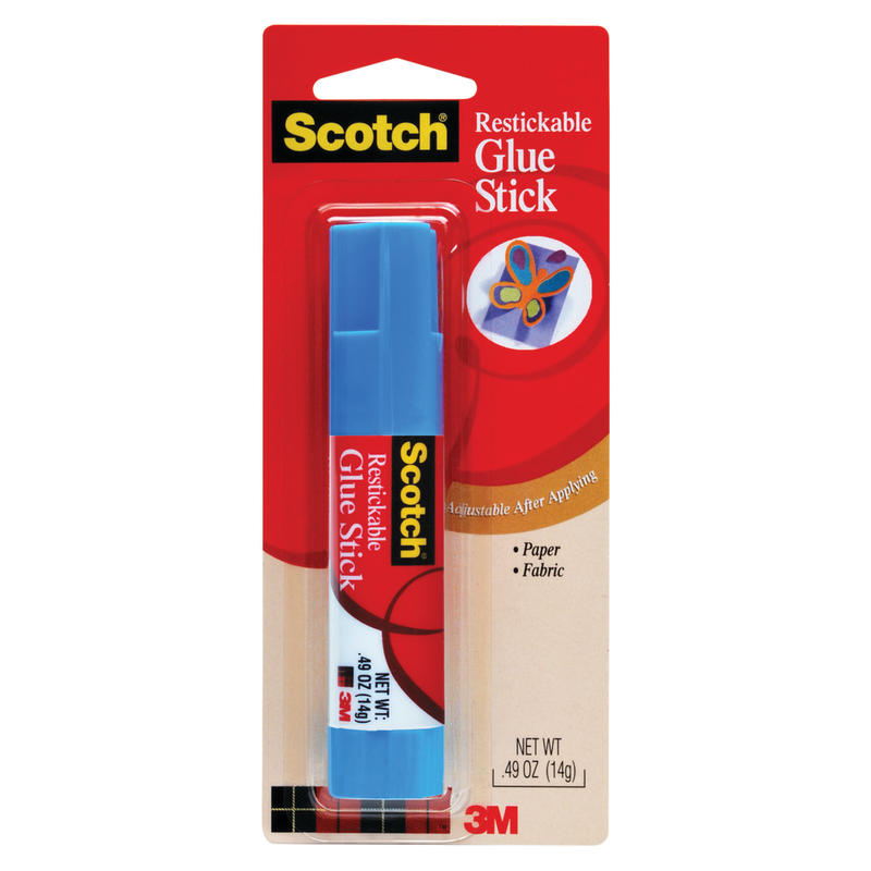Scotch Restickable Glue Stick, 0.49 Oz MPN:6314