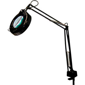3-Diopter Fluorescent Magnifier Lamp w/ AC receptacle Black LUX-520