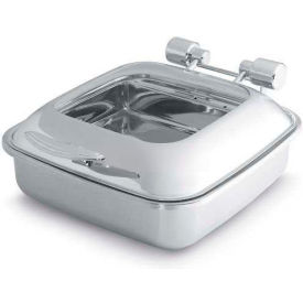 Vollrath® Intrigue Square 6 Quart Induction Chafer 46134 W/ Stainless Steel Food Pan Glass Top 46134