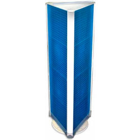 Global Approved 700450-BLU Three-Sided Spinning Pegboard Floor Display 16