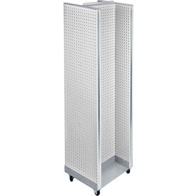 Global Approved 700431-WHT H-Shaped Pegboard Display W/Wheel Base 16