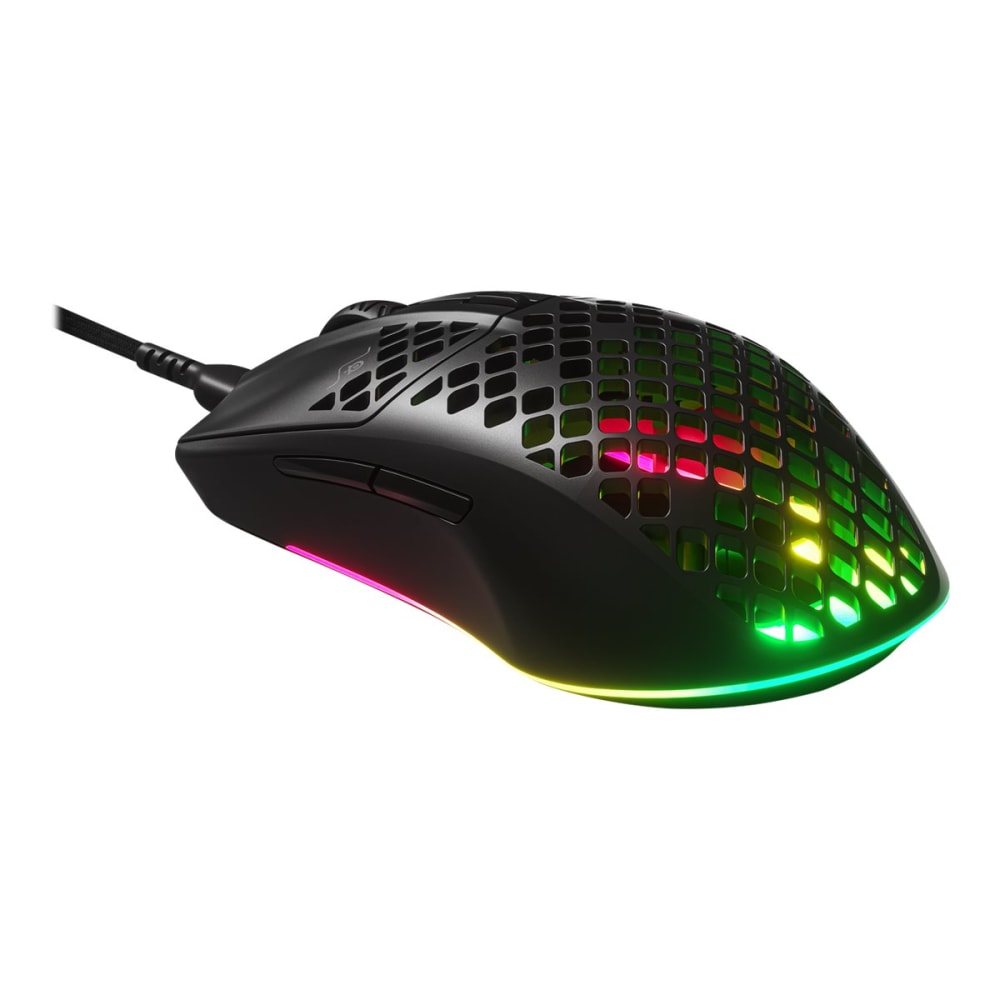 SteelSeries Aerox 3 Wireless 2022 Edition - Optical - Cable - Onyx - USB Type A - 18000 dpi - 6 Button(s) - Right-handed MPN:62611