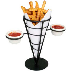Winco WBKH-5 Single Cone Black Wire French Fryer Holder WBKH-5 - Pkg Qty 12