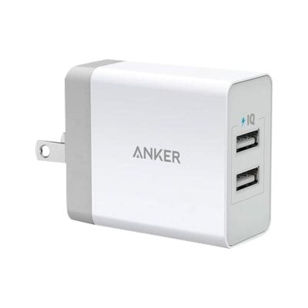 Anker - Power adapter - 24 Watt - 4.8 A - IQ - 2 output connectors (2 x USB) - white (Min Order Qty 4) MPN:A2021123