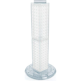 Global Approved 700227-WHT Four Sided Pegboard Tower Display W/ Revolving 9