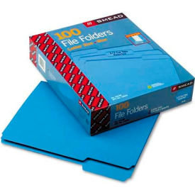 Smead® File Folders 1/3 Cut Top Tab Letter Blue 100/Box 12043