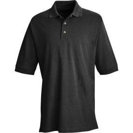 Red Kap® Men's Cotton Short Sleeve Basic Pique Polo Black 3XL - 7701 7701BKSS3XL